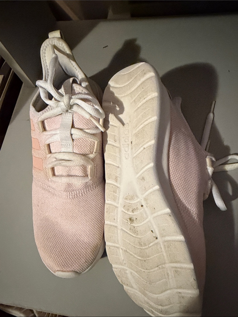 adidas Women's Light Pink Knit Sneakers - Picture 2 of 2
